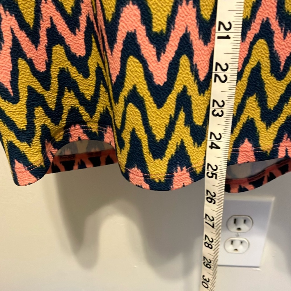 LuLaRoe Zigzag Patterned Skirt - Pink, Green/Yellow, and Blue XL stretch - Picture 2 of 4